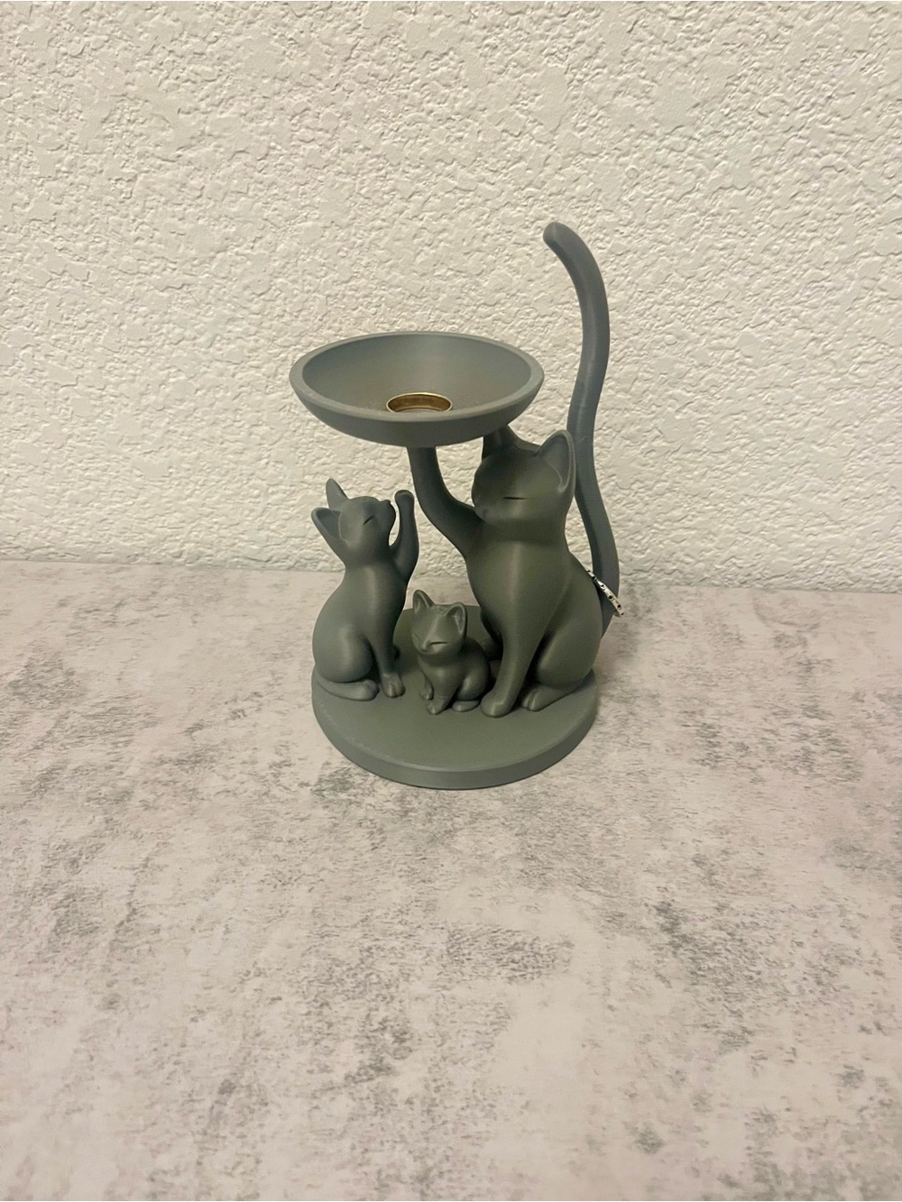 Cat Trio Jewelry Holder - gray